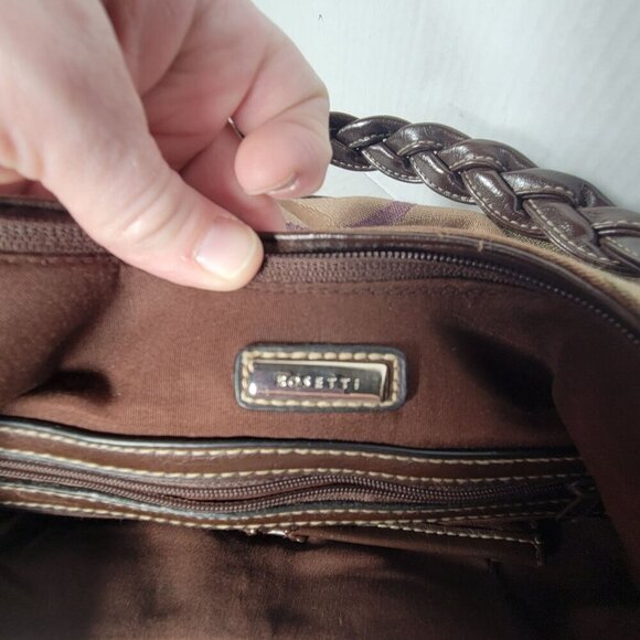 Rosetti Classic Everyday Workwear Braided Strap Multi-Color Fabric Hobo Bag - Picture 9 of 12